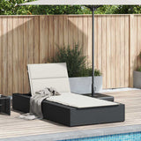 Vidaxl ligbed met zwevend kussen poly rattan zwart