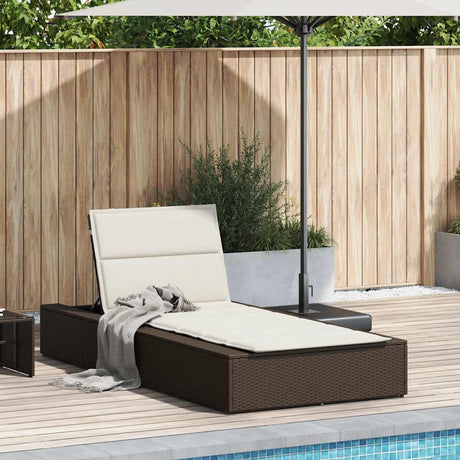 Vidaxl ligbed met zwevend kussen poly rattan bruin