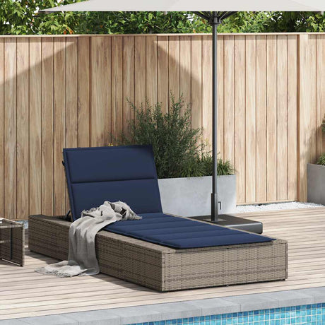Vidaxl ligbed met zwevend kussen poly rattan grijs