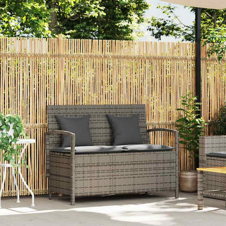 Vidaxl tuinbank met kussen poly rattan grijs
