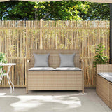 Vidaxl tuinbank met kussen poly rattan beige