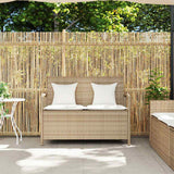 Vidaxl tuinbank met kussen poly rattan beige