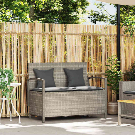 Vidaxl tuinbank met kussen poly rattan lichtgrijs