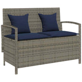 Vidaxl tuinbank met kussen poly rattan grijs