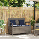 Vidaxl tuinbank met kussen poly rattan grijs