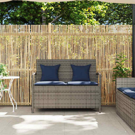 Vidaxl tuinbank met kussen poly rattan grijs