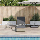 Vidaxl ligbed met wielen en kussens poly rattan lichtgrijs