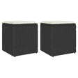 Vidaxl tuinkrukken met kussens 2 st 40x40x43 cm poly rattan zwart