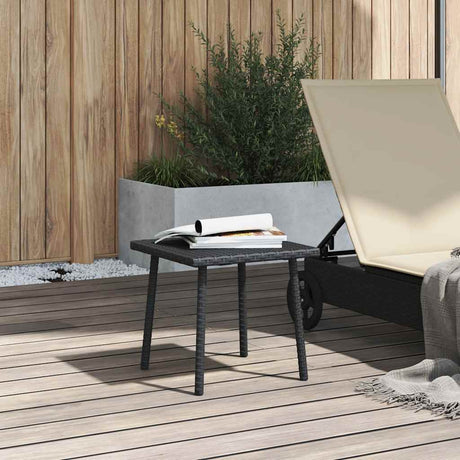 Vidaxl tuin salontafel rechthoekig 40x40x37 cm poly rattan zwart