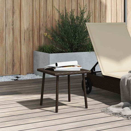 Vidaxl tuin salontafel rechthoekig 40x40x37 cm poly rattan bruin