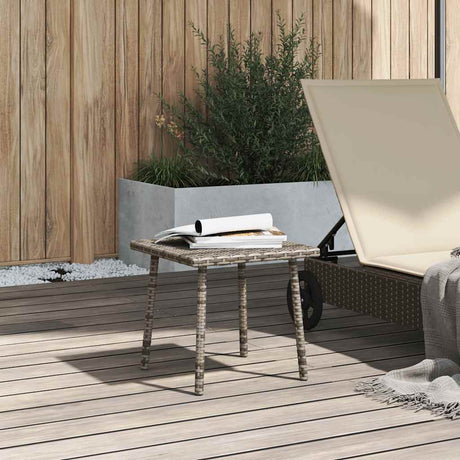 Vidaxl tuin salontafel rechthoekig 40x40x37 cm poly rattan grijs