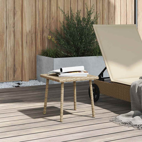 Vidaxl tuin salontafel rechthoekig 40x40x37 cm poly rattan beige