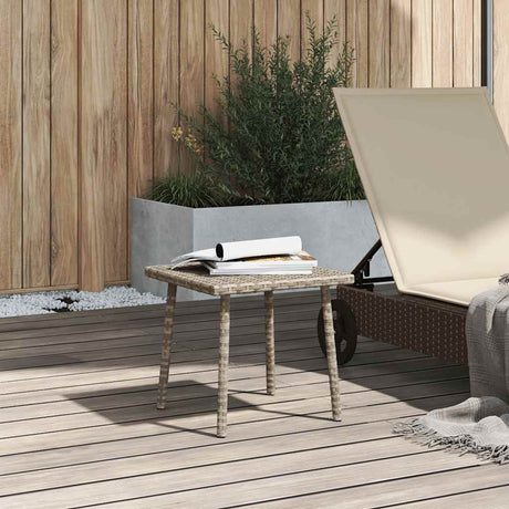 Vidaxl tuin salontafel rechthoekig 40x40x37 cm poly rattan lichtgrijs