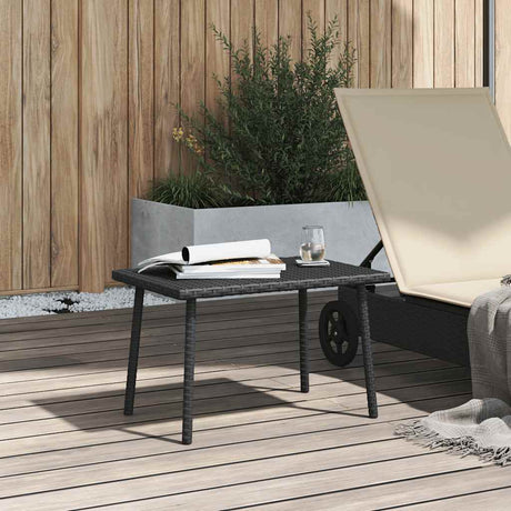 Vidaxl tuin salontafel rechthoekig 60x40x37 cm poly rattan zwart