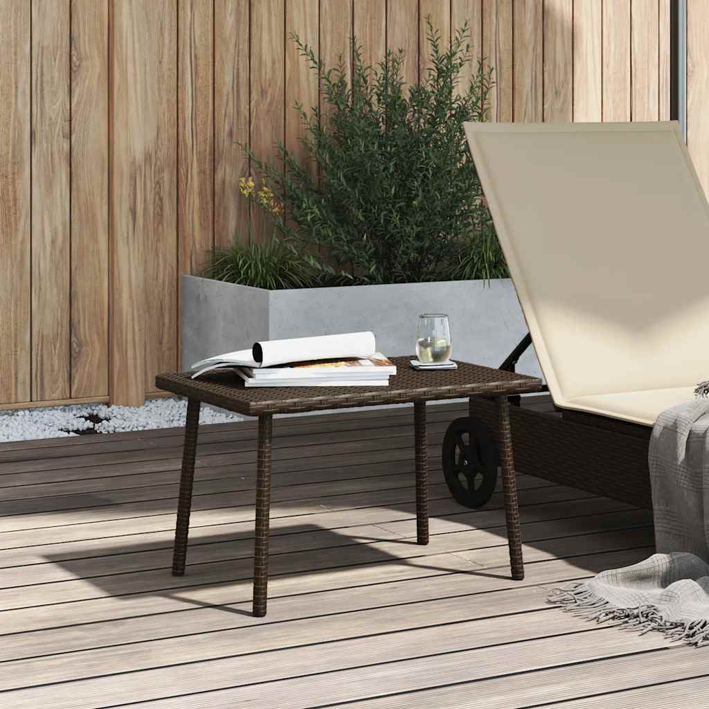 Vidaxl tuin salontafel rechthoekig 60x40x37 cm poly rattan bruin