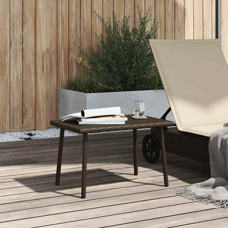 Vidaxl tuin salontafel rechthoekig 60x40x37 cm poly rattan bruin