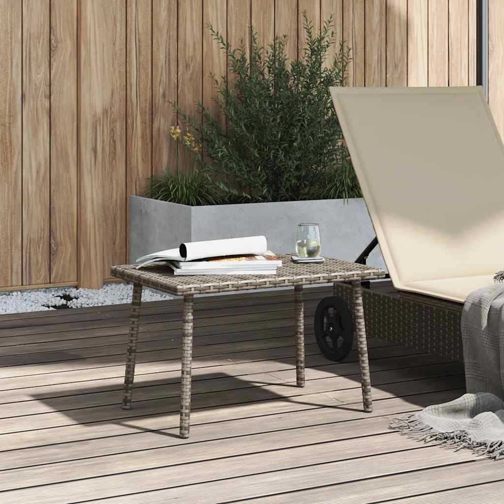 Vidaxl tuin salontafel rechthoekig 60x40x37 cm poly rattan grijs