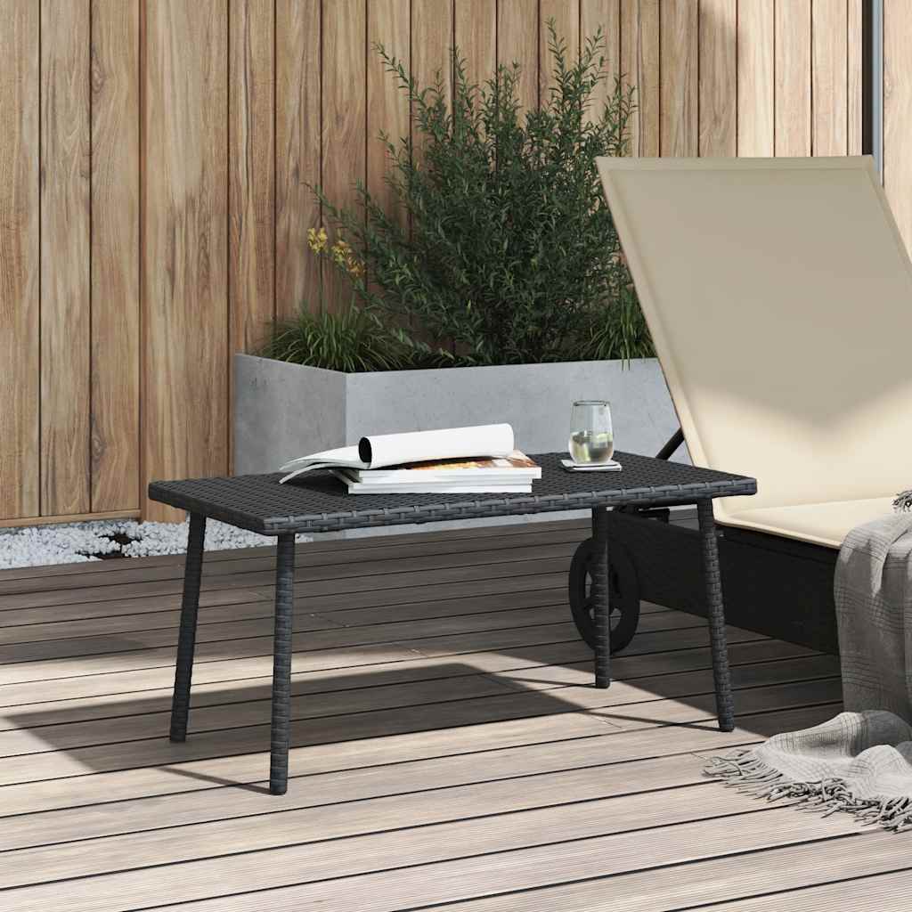 Vidaxl tuin salontafel rechthoekig 80x40x37 cm poly rattan zwart