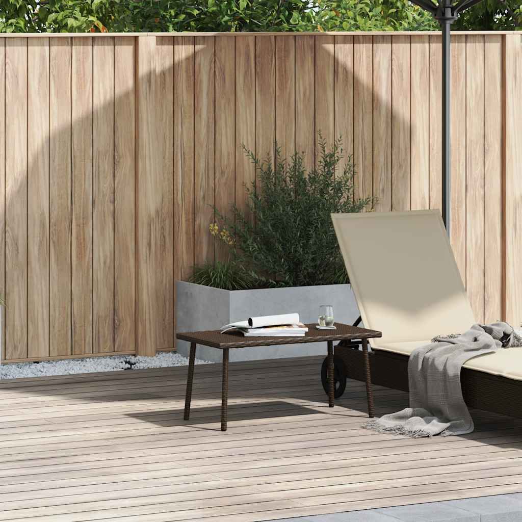 Vidaxl tuin salontafel rechthoekig 80x40x37 cm poly rattan bruin