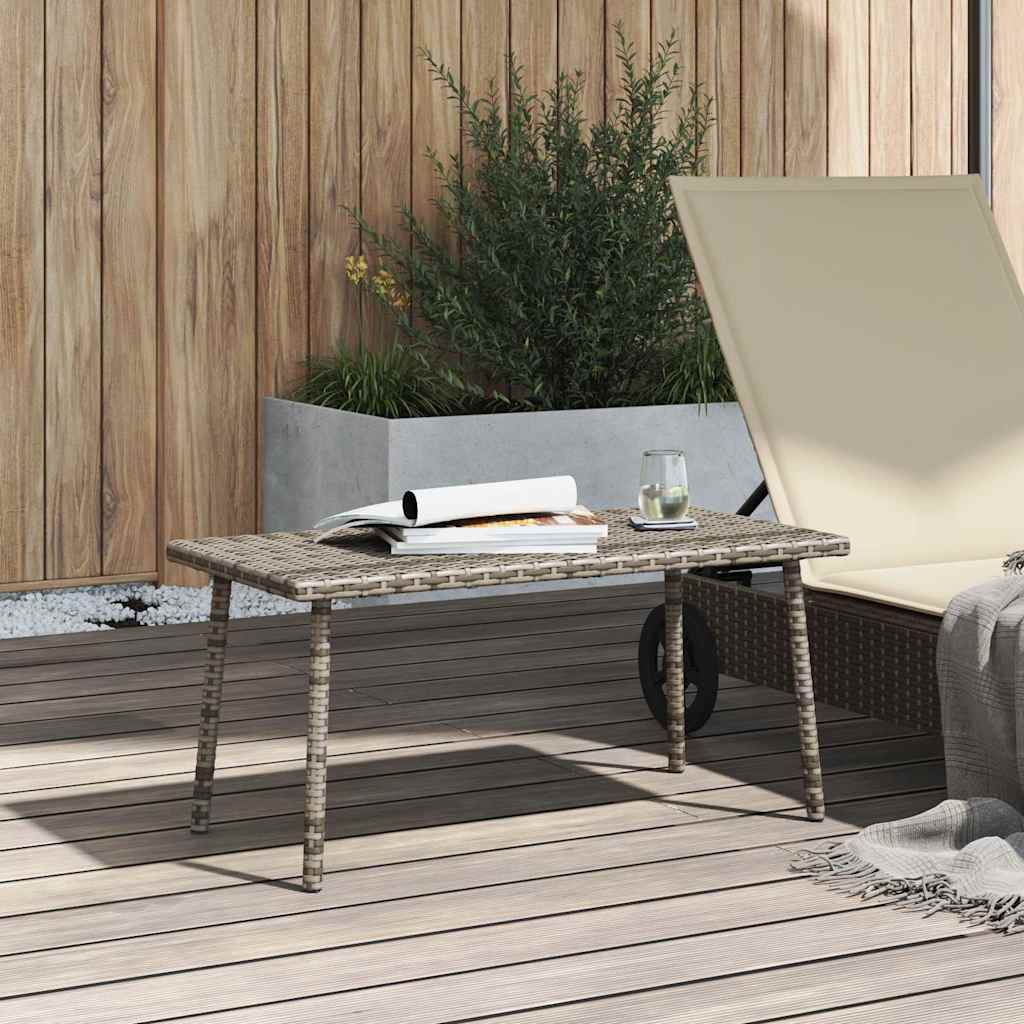 Vidaxl tuin salontafel rechthoekig 80x40x37 cm poly rattan grijs
