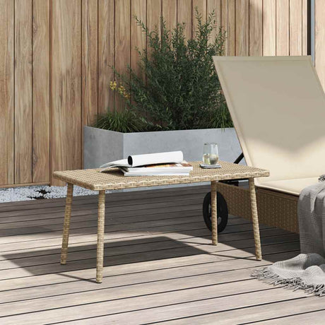Vidaxl tuin salontafel rechthoekig 80x40x37 cm poly rattan beige