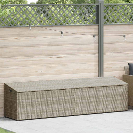 Vidaxl tuinbox 220x50x58 cm poly rattan lichtgrijs