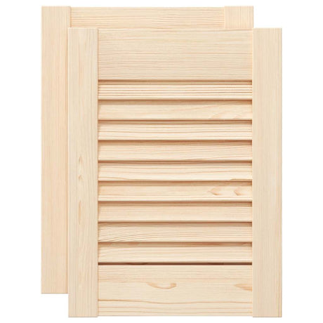 Vidaxl kastdeuren met lamellen 2 st 39,5x29,5 cm massief grenenhout