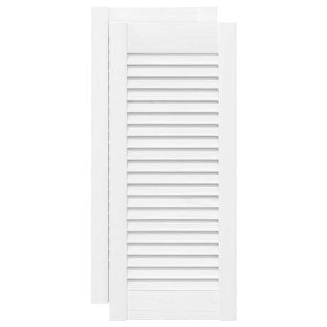 Vidaxl kastdeuren louvredesign 2 st 61,5x29,5 cm wit