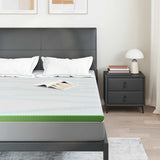 Vidaxl matrastopper wit en groen 180 x 200 cm jacquard stof