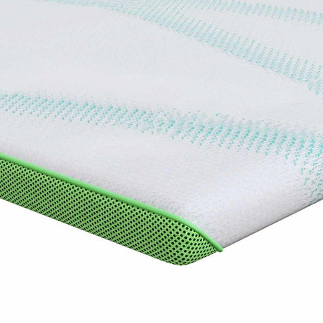 Vidaxl matrastopper wit en groen 70 x 200 cm jacquard stof