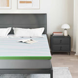 Vidaxl matrastopper wit en groen 180 x 200 cm jacquard stof