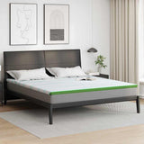 Vidaxl matrastopper wit en groen 200 x 200 cm jacquard stof