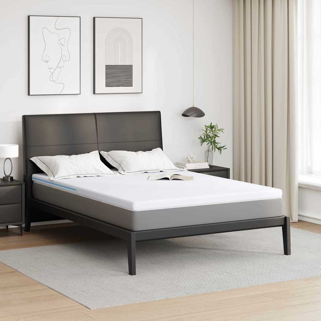 Vidaxl matrastopper 140 x 190 cm dik jacquard stof wit