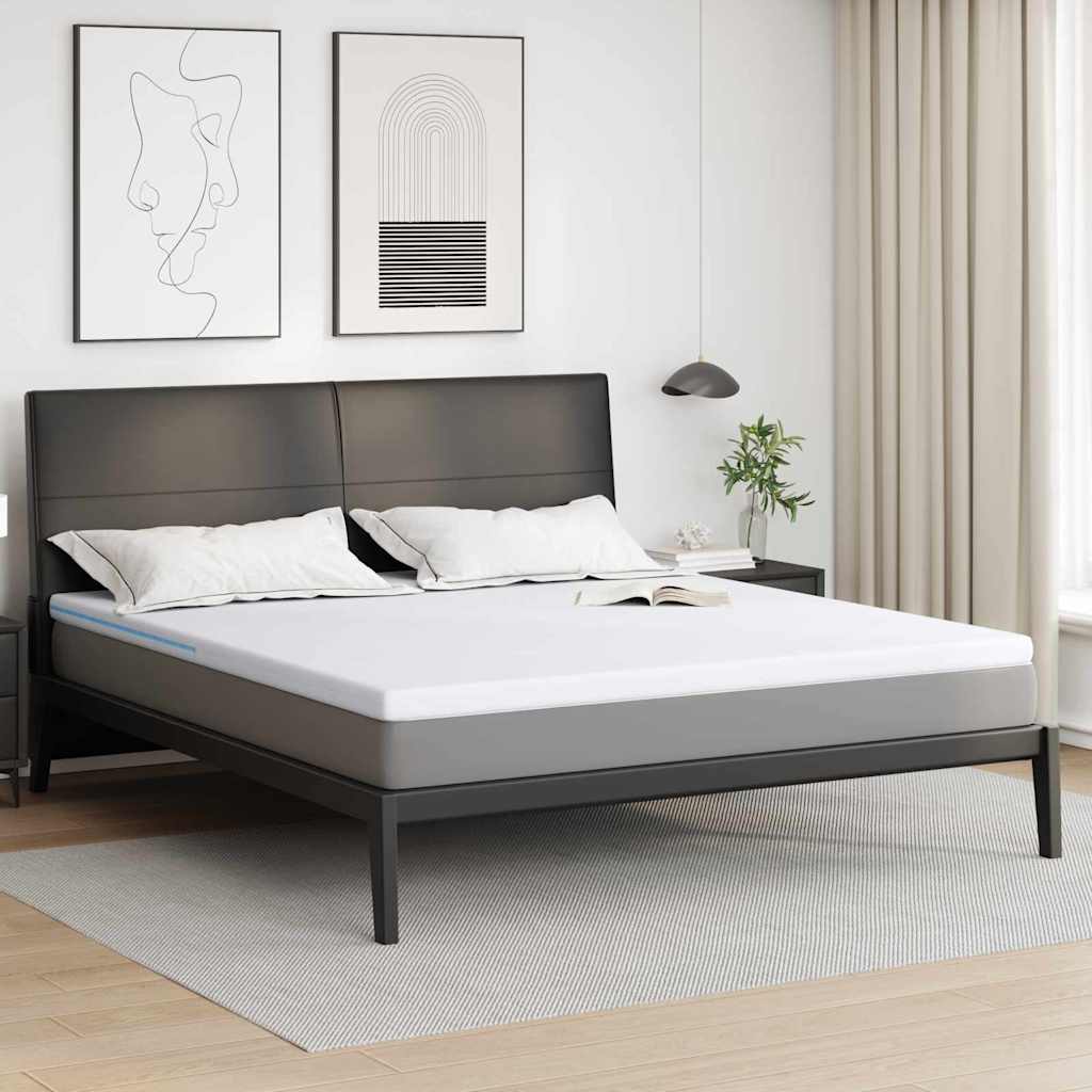 Vidaxl matrastopper 180 x 200 cm dik jacquard stof wit