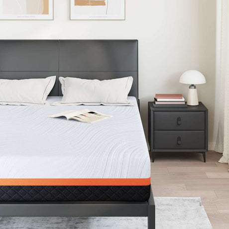 Vidaxl matras wit en grijs 140 x 190 cm jacquard stof