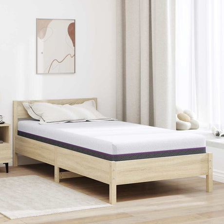 Vidaxl traagschuimmatras medium 100 x 200 cm wit en grijs