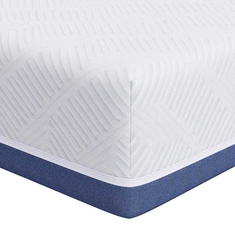 Vidaxl matras wit en blauw 90 x 190 cm jacquard stof