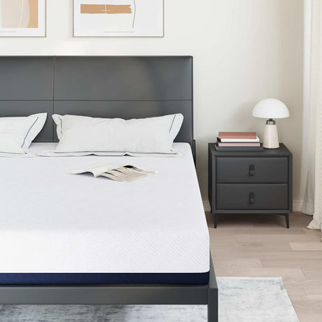 Vidaxl matras wit en blauw 180 x 200 cm jacquard stof