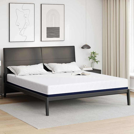 Vidaxl matras wit en blauw 200 x 200 cm jacquard stof