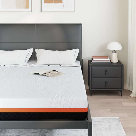 Vidaxl matras wit en zwart 140 x 200 cm jacquard stof