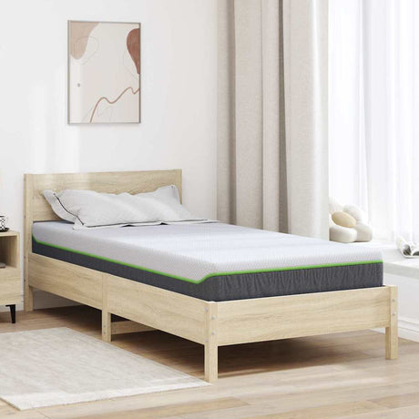 Vidaxl matras medium zacht 90 x 200 cm wit en grijs