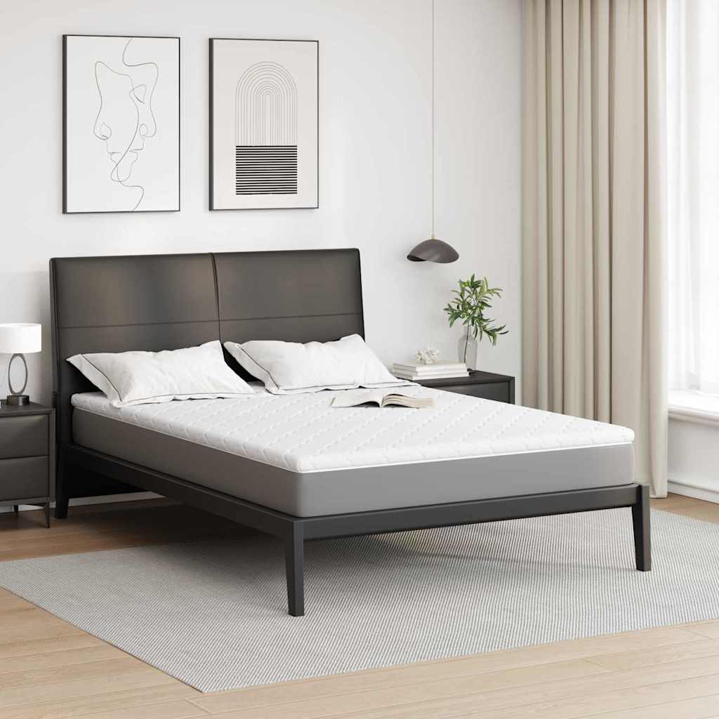Vidaxl kokos topper wit 140 x 190 cm jacquard stof