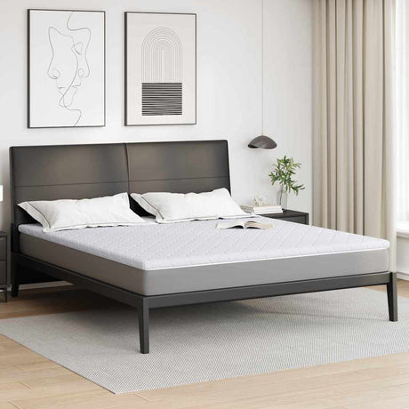 Vidaxl kokos topper wit 200 x 200 cm jacquard stof