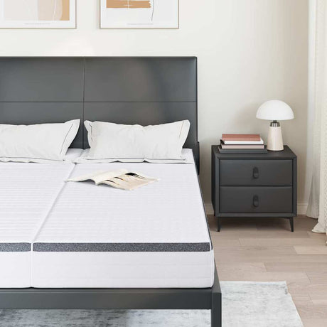 Vidaxl matras 2 st medium zacht 80 x 200 cm wit en grijs