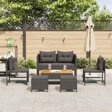 Vidaxl tuinbankenset 6 st zwart poly rattan