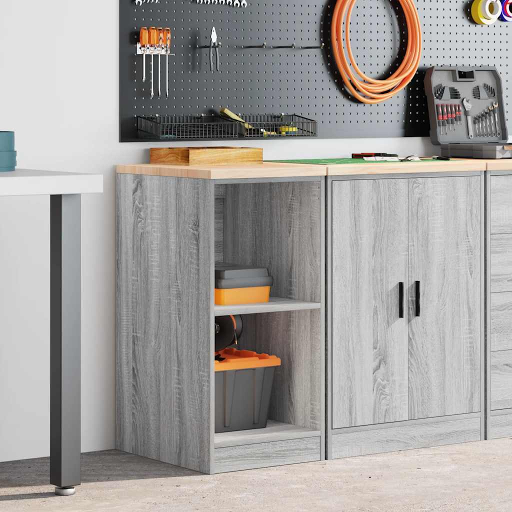 Vidaxl garagekast 40x51x85 cm massief grenenhout grijs sonoma