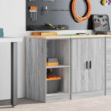 Vidaxl garagekast 40x51x85 cm massief grenenhout grijs sonoma