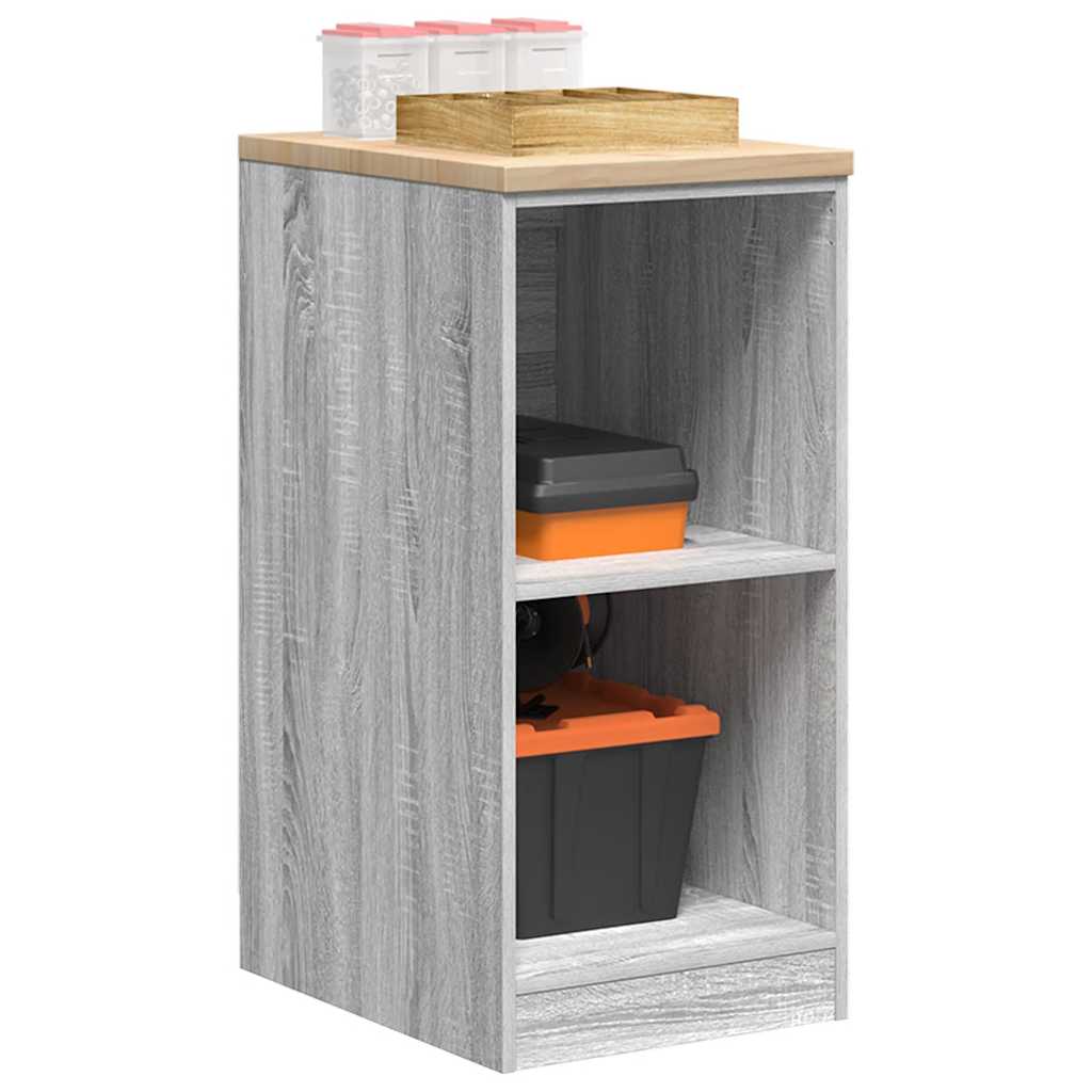 Vidaxl garagekast 40x51x85 cm massief grenenhout grijs sonoma
