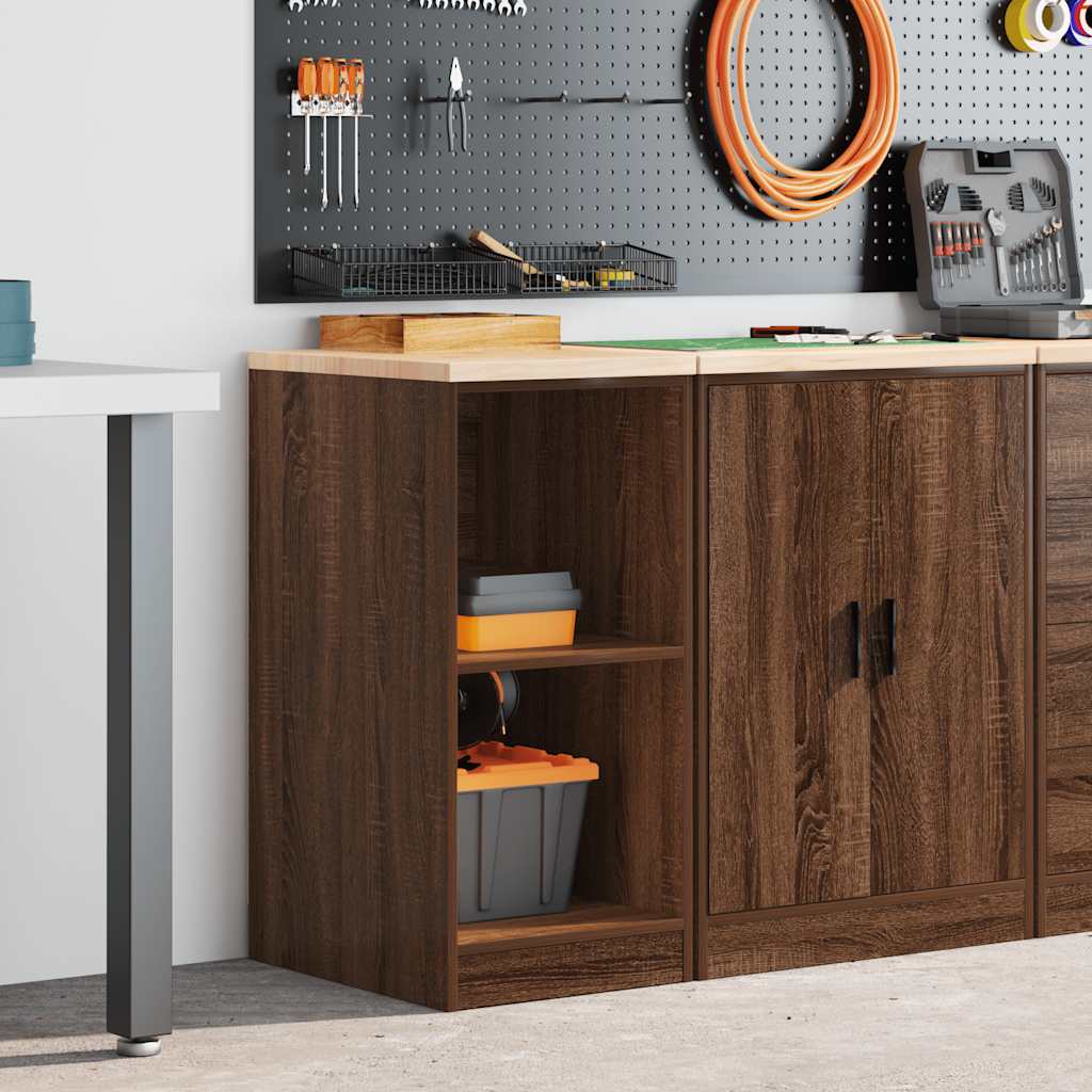 Vidaxl garagekast 40x51x85 cm massief grenenhout bruin eikenkleurig