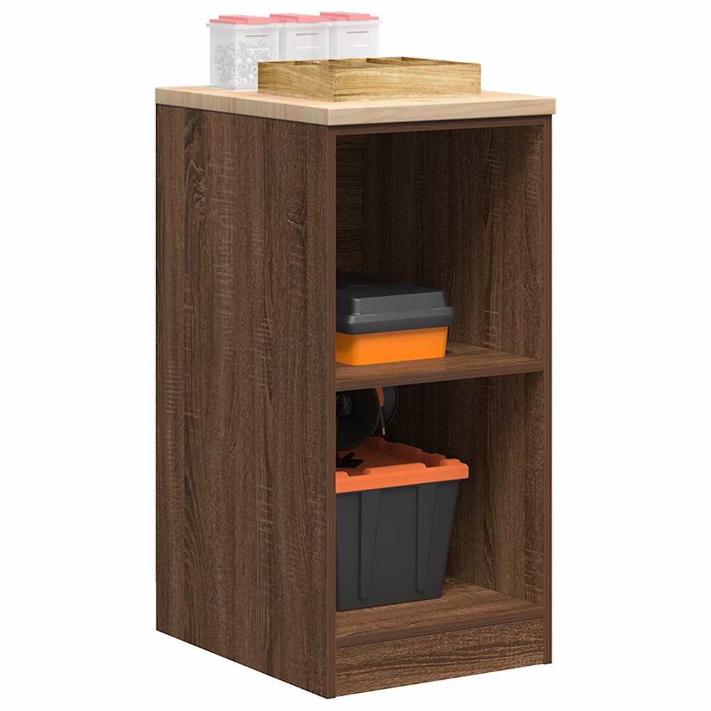 Vidaxl garagekast 40x51x85 cm massief grenenhout bruin eikenkleurig